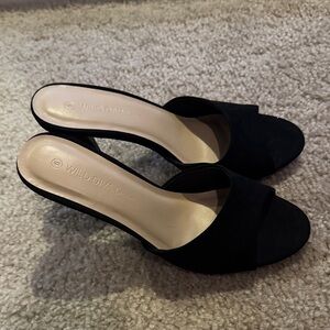 Wild Diva Black Open-Toe Heels, Size 6, never worn